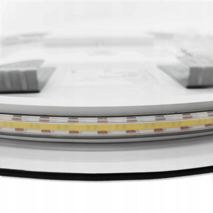 Apvalus berėmis LED apšviečiamas vonios veidrodis, 70 cm