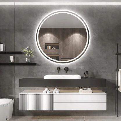Apvalus LED vonios veidrodis REA BAS P11, 70 cm, su lietimui jautriu valdymu