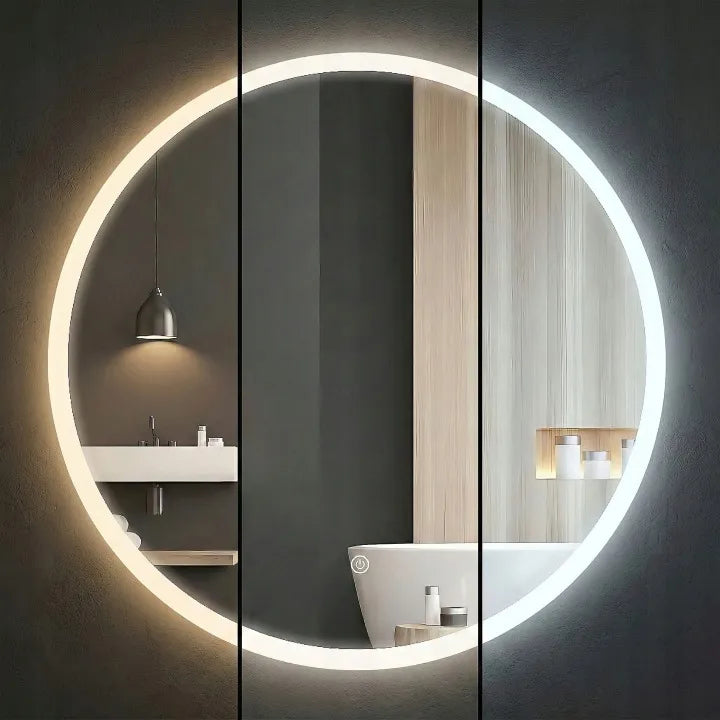 Apvalus „REA FFJ“ vonios veidrodis su LED apšvietimu ir jutikliniu valdymu, 90 cm