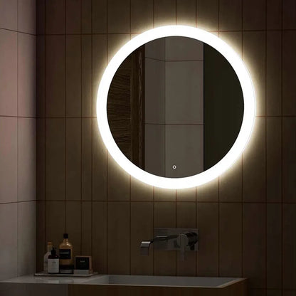 Apvalus sieninis LED veidrodis su jutikliniu valdymu 70 cm makiažui