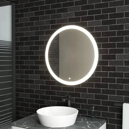 Apvalus sieninis LED veidrodis su jutikliniu valdymu 70 cm makiažui