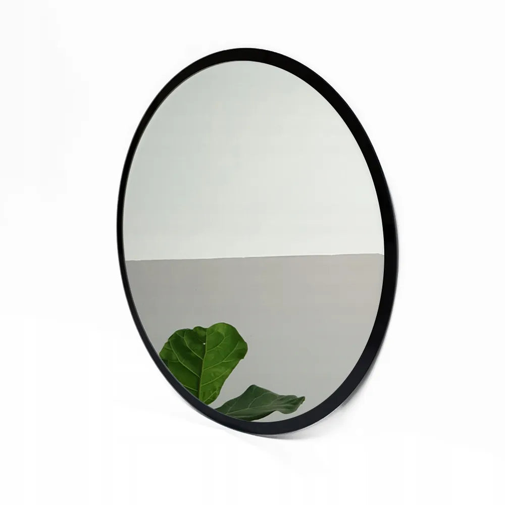 Apvalus sieninis veidrodis „Loft“ su stikliniu rėmeliu, 60 cm