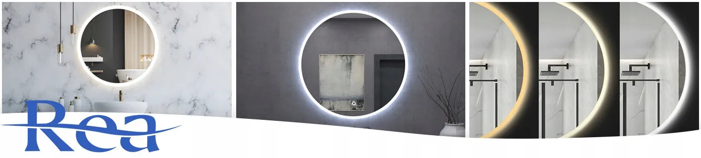 Apvalus vonios veidrodis su LED apšvietimu, 50 cm