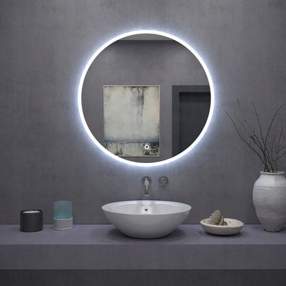 Apvalus vonios veidrodis su LED apšvietimu 60 cm
