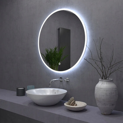 Apvalus vonios veidrodis su LED apšvietimu 60 cm