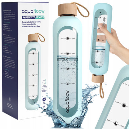 AquaFloow stiklinė gertuvė 1000 ml sandari sportui ir sporto salei