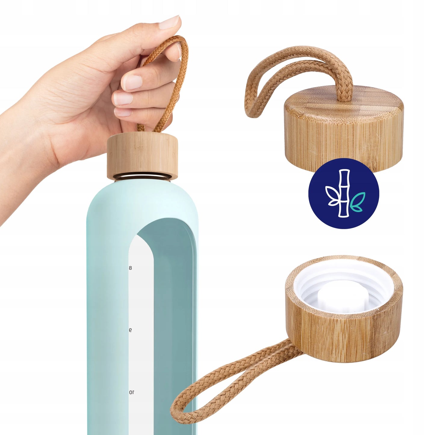 AquaFloow stiklinė gertuvė 1000 ml sandari sportui ir sporto salei