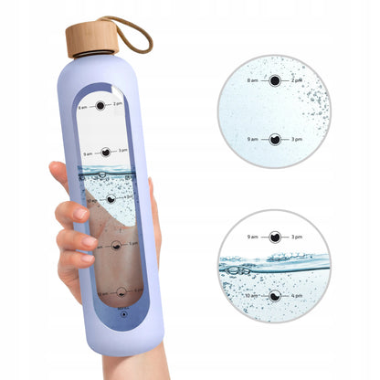 AquaFloow stiklinė gertuvė su motyvaciniais užrašais 1000 ml