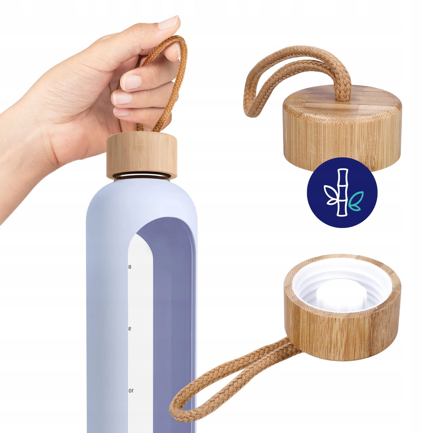 AquaFloow stiklinė gertuvė su motyvaciniais užrašais 1000 ml