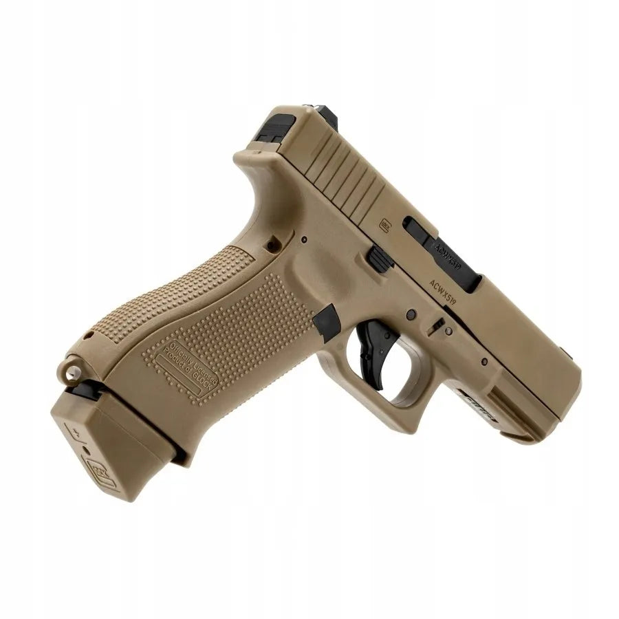 ASG pistoletas Glock 19X Blow-Back CO2 Umarex 2.6435 Coyote licencijuota replika