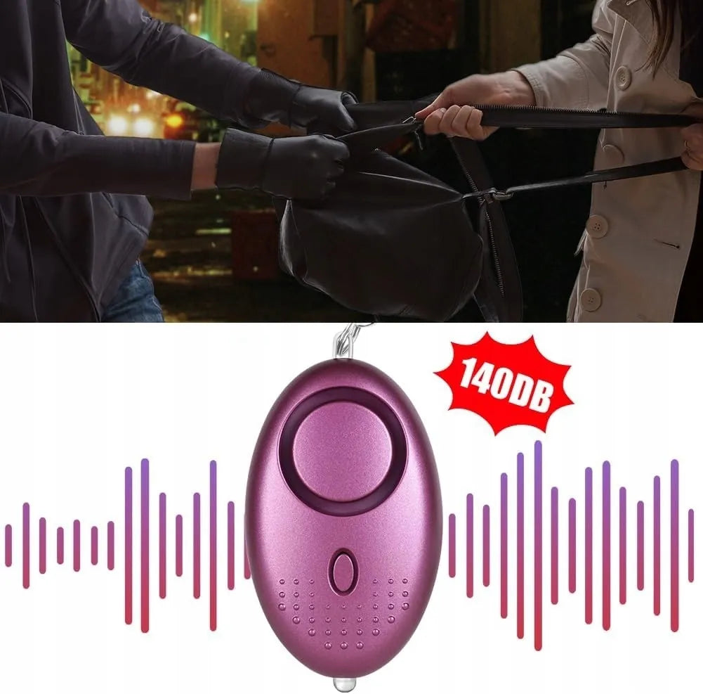 Asmeninis signalizacijos raktų pakabukas 140 dB, labai garsus, savigyna + LED žibintuvėlis x3