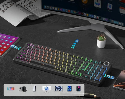 AULA F99 Pro belaidė mechaninė klaviatūra „Silent Cotton Candy“