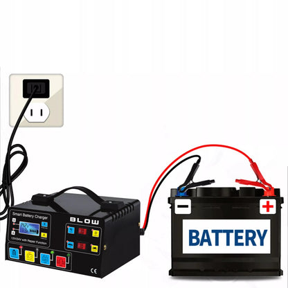 Automatinis automobilinis akumuliatoriaus įkroviklis su remonto funkcija 12V 24V