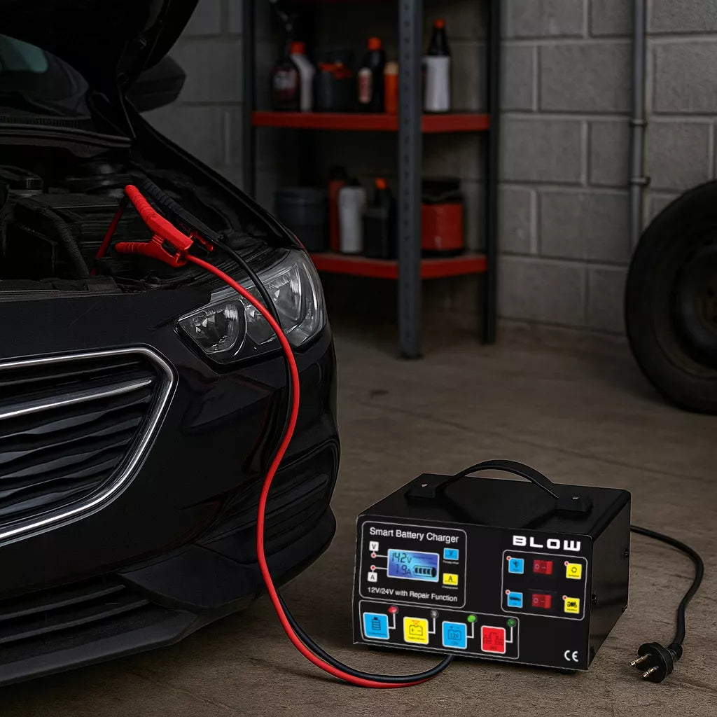 Automatinis automobilinis akumuliatoriaus įkroviklis su remonto funkcija 12V 24V