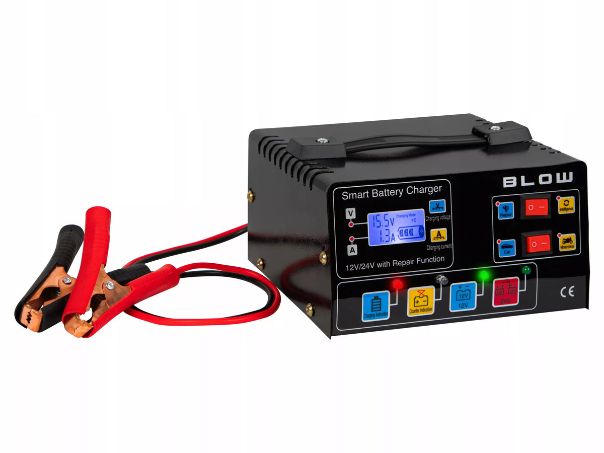 Automatinis automobilinis akumuliatoriaus įkroviklis su remonto funkcija 12V 24V