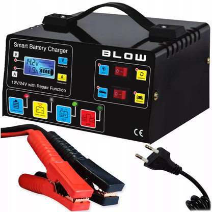 Automatinis automobilinis akumuliatoriaus įkroviklis su remonto funkcija 12V 24V
