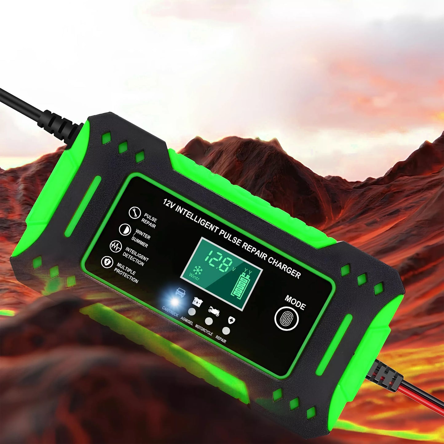 Automatinis automobilinis akumuliatorių įkroviklis su atstatymo funkcija 12V 24V