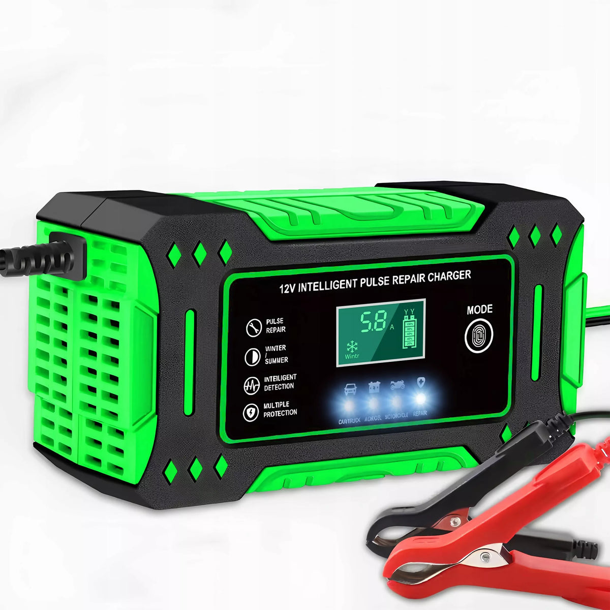 Automatinis automobilinis akumuliatorių įkroviklis su atstatymo funkcija 12V 24V