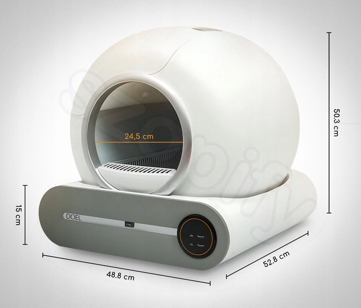 Automatinis kraiko dėklas DOEL T25 Smart Wi-Fi, valdomas programėle, 65 l, bekvapis, saugus