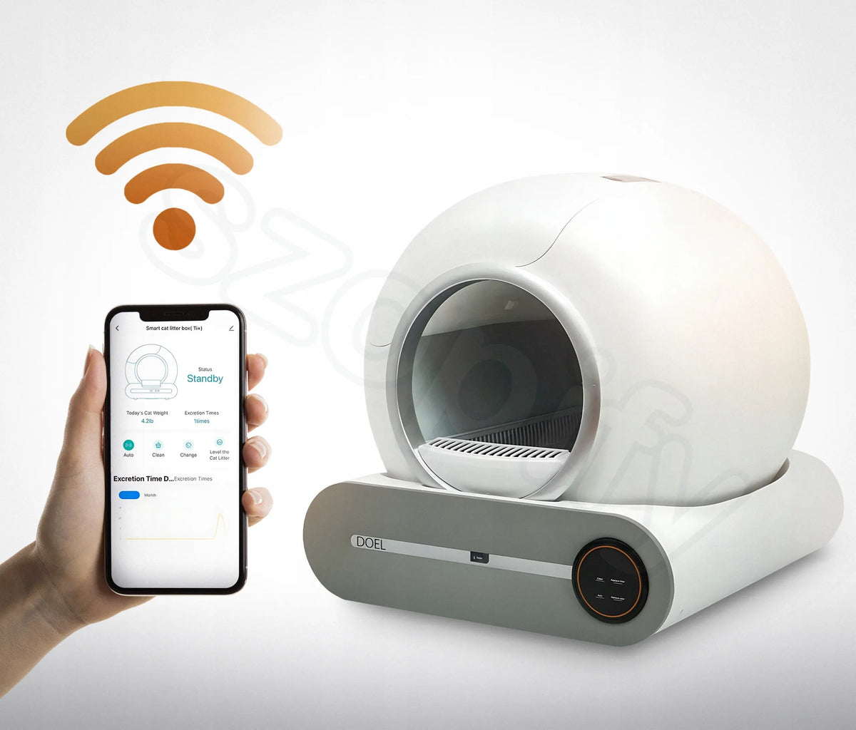 Automatinis kraiko dėklas DOEL T25 Smart Wi-Fi, valdomas programėle, 65 l, bekvapis, saugus