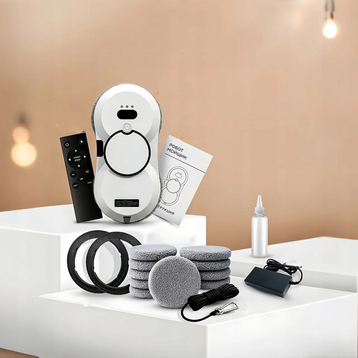 Automatinis langų valymo robotas JYIPure su purkštuvu + 10 šluosčių XXL rinkinys