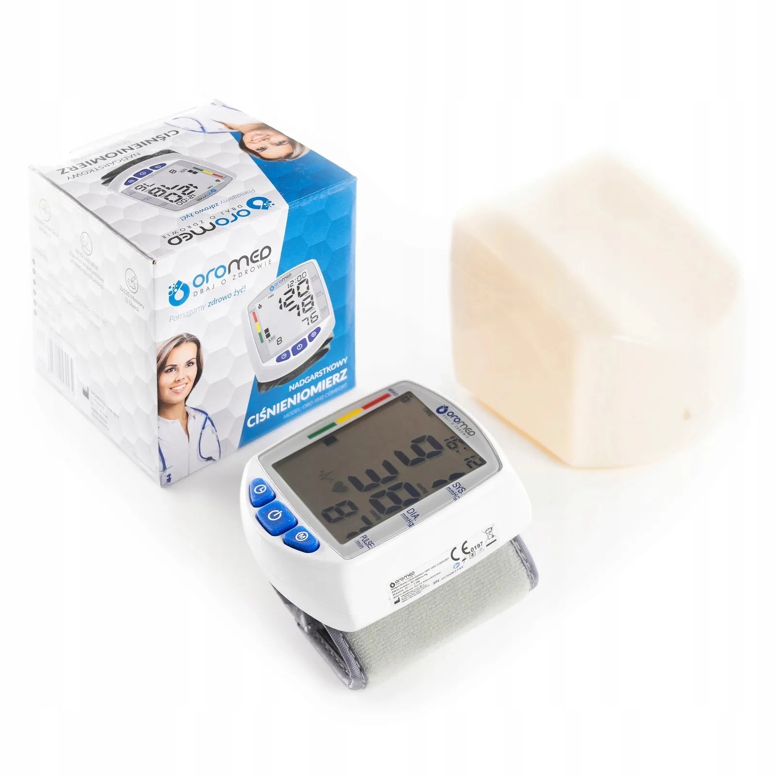 Automatinis riešinis kraujospūdžio matuoklis Oromed ORO-SM2 Comfort, aritmijos aptikimas, atmintis 2x60