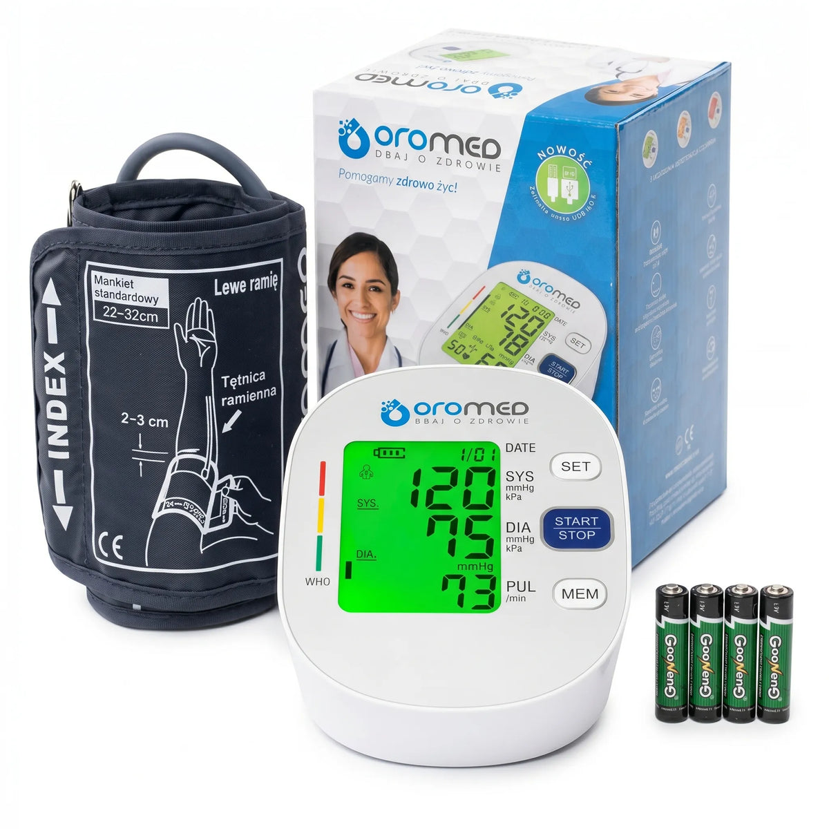 Automatinis žastinis kraujospūdžio matuoklis Oromed ORO-BP 2 PRO USB LCD