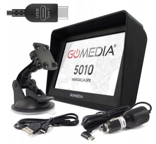 Automobilinė GPS navigacija GOMEDIA 5010, 5 colių, iGO, Europos ir Lenkijos žemėlapiai, 16 GB, autobusams ir sunkvežimiams