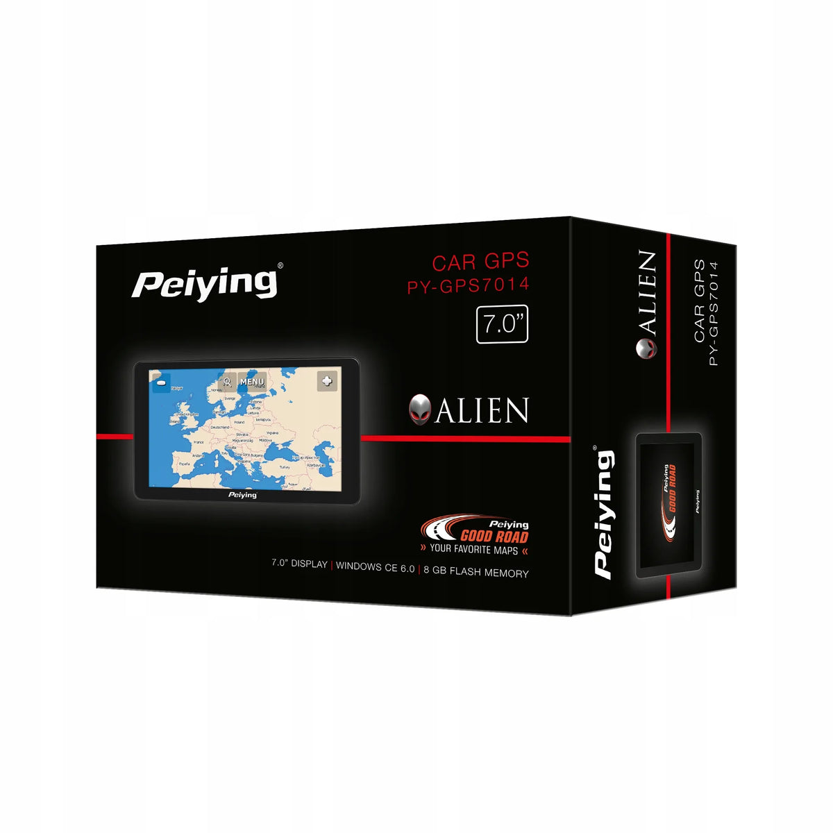 Automobilinė GPS navigacija „Peiying Alien PY-GPS7014“, 7″, su Europos žemėlapiu