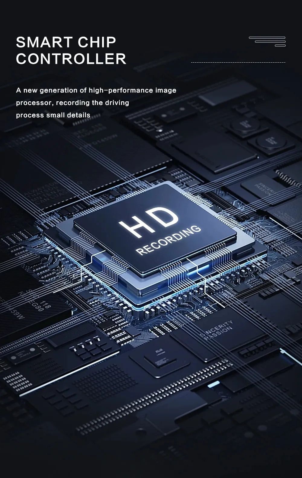 Automobilinė kamera 3 objektyvai 1080P naktinis matymas infraraudonaisiais spinduliais IPS 2"