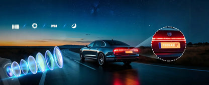 Automobilinė kamera Feegar Traffic 4K UHD vaizdo registratorius WiFi 170° + galinė kamera