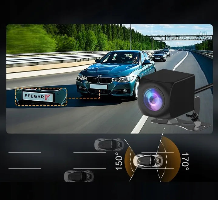 Automobilinė kamera Feegar Traffic 4K UHD vaizdo registratorius WiFi 170° + galinė kamera