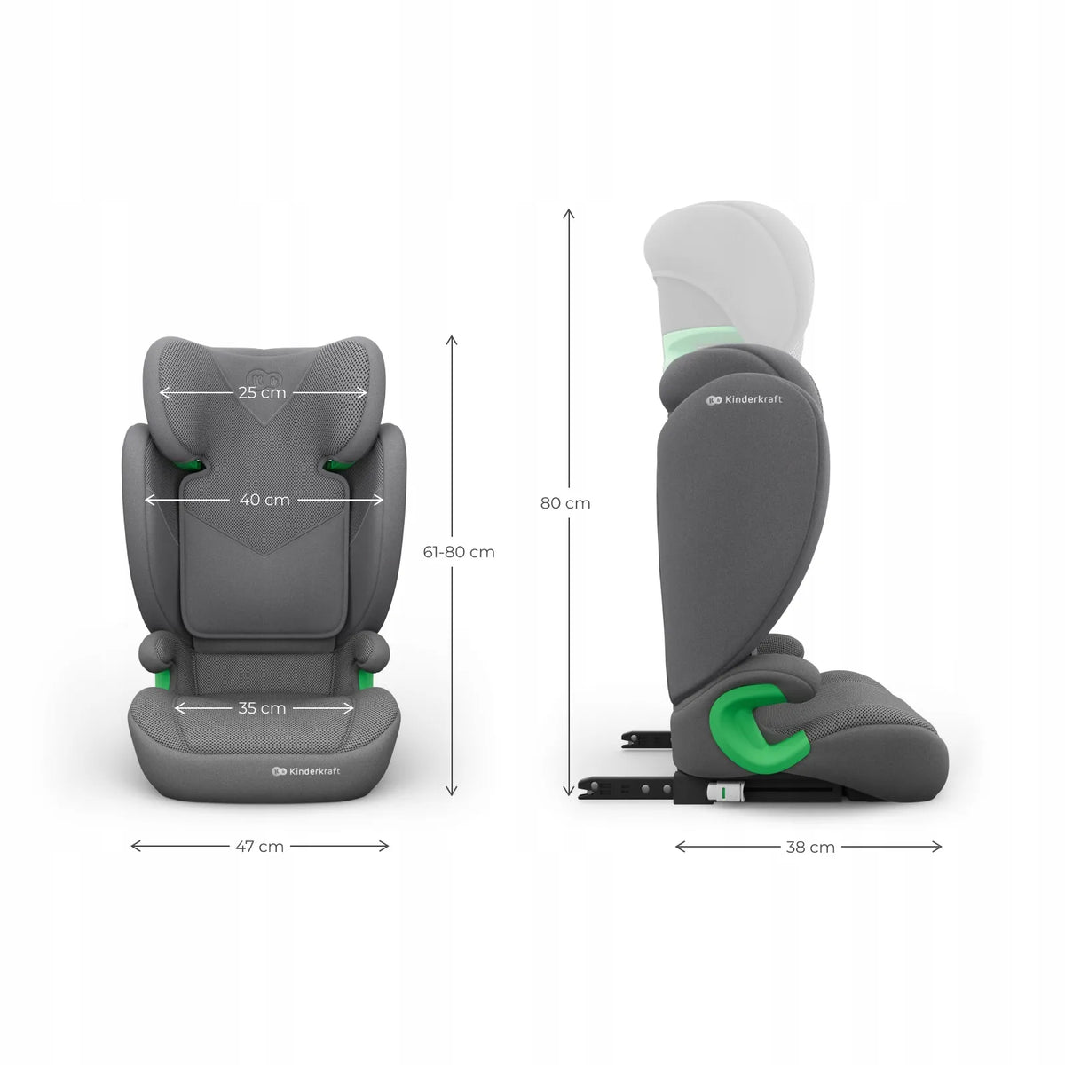 Automobilinė kėdutė 100-150 cm 15-36 kg i-Size ISOFIX Kinderkraft JUNIOR FIX 2 PLUS