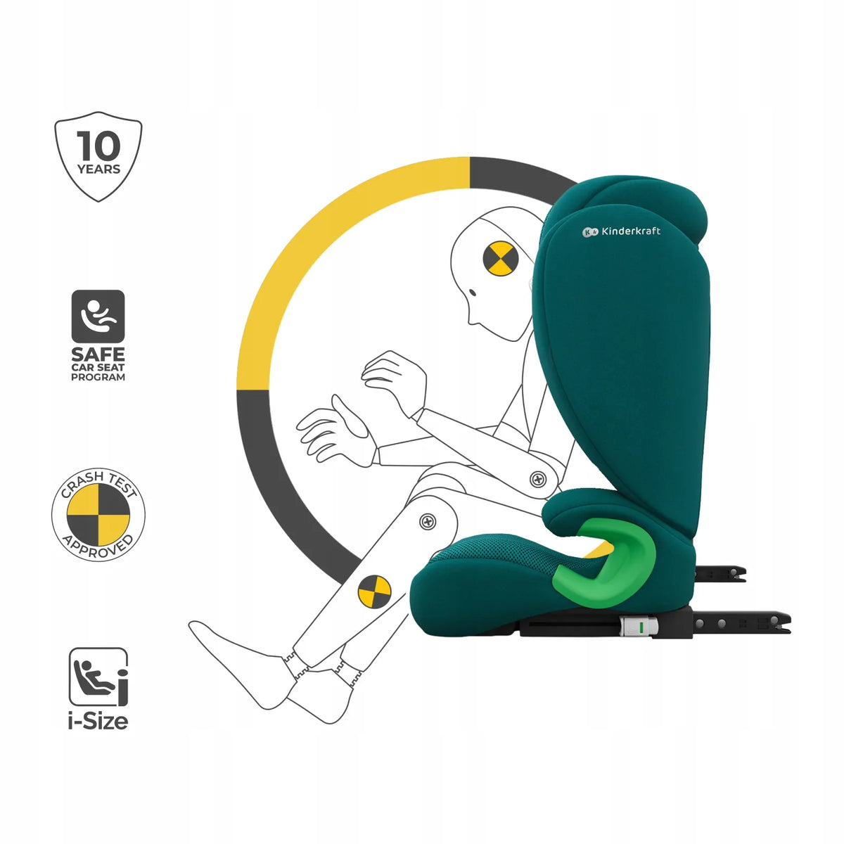 Automobilinė kėdutė 100-150 cm 15-36 kg i-Size ISOFIX Kinderkraft JUNIOR FIX