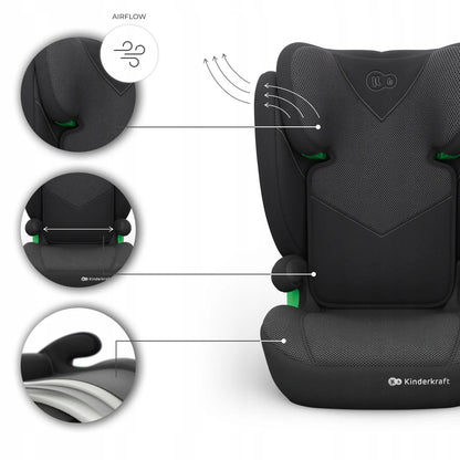 Automobilinė kėdutė 100-150cm 15-36kg i-Size ISOFIX Kinderkraft JUNIOR FIX