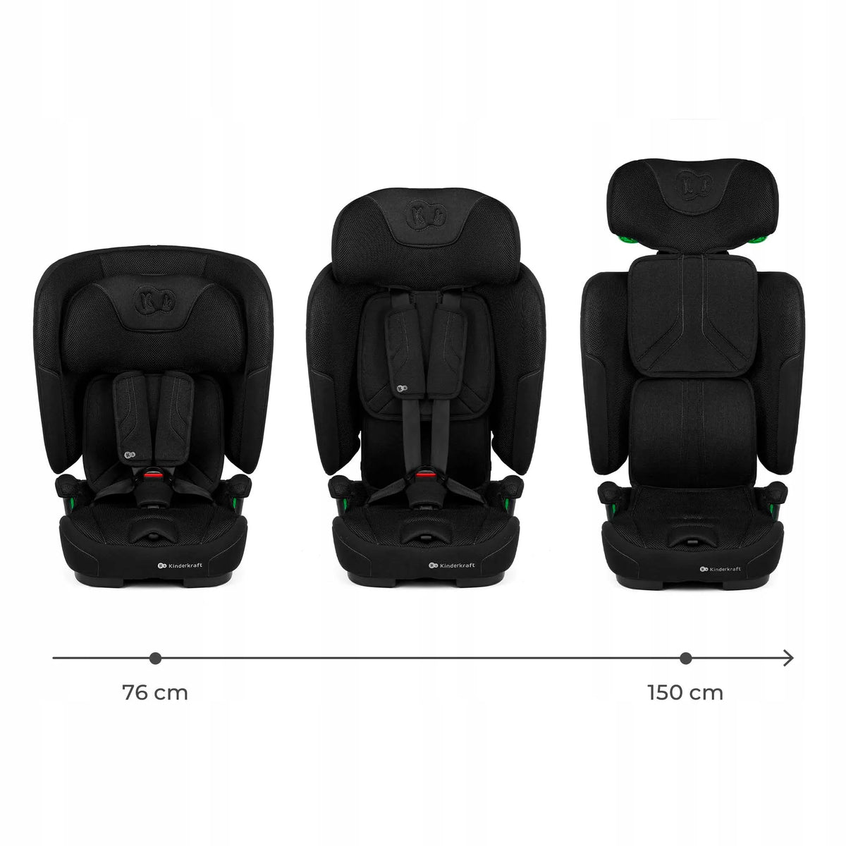 Automobilinė kėdutė 76-150 cm 9-36 kg i-Size ISOFIX Kinderkraft FIX2GO