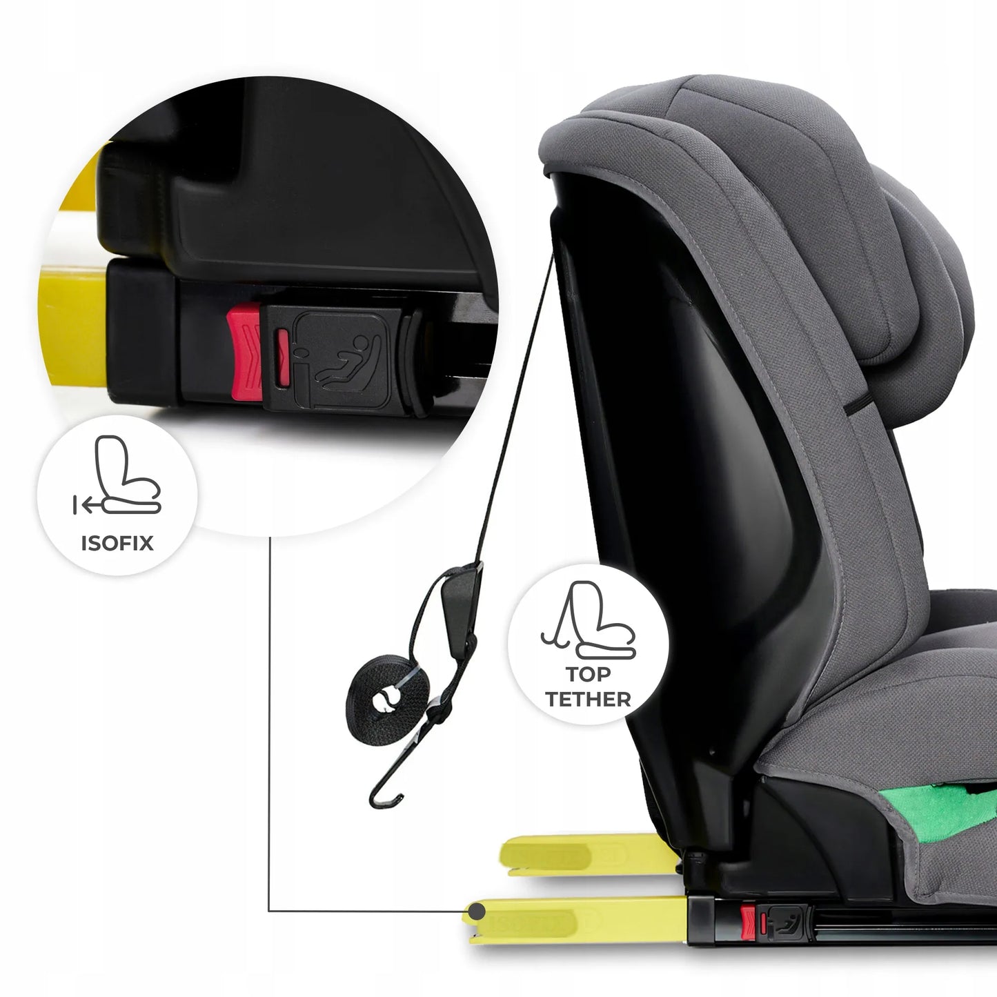 Automobilinė kėdutė 76-150 cm 9-36 kg i-Size ISOFIX Kinderkraft SAFETY FIX 2