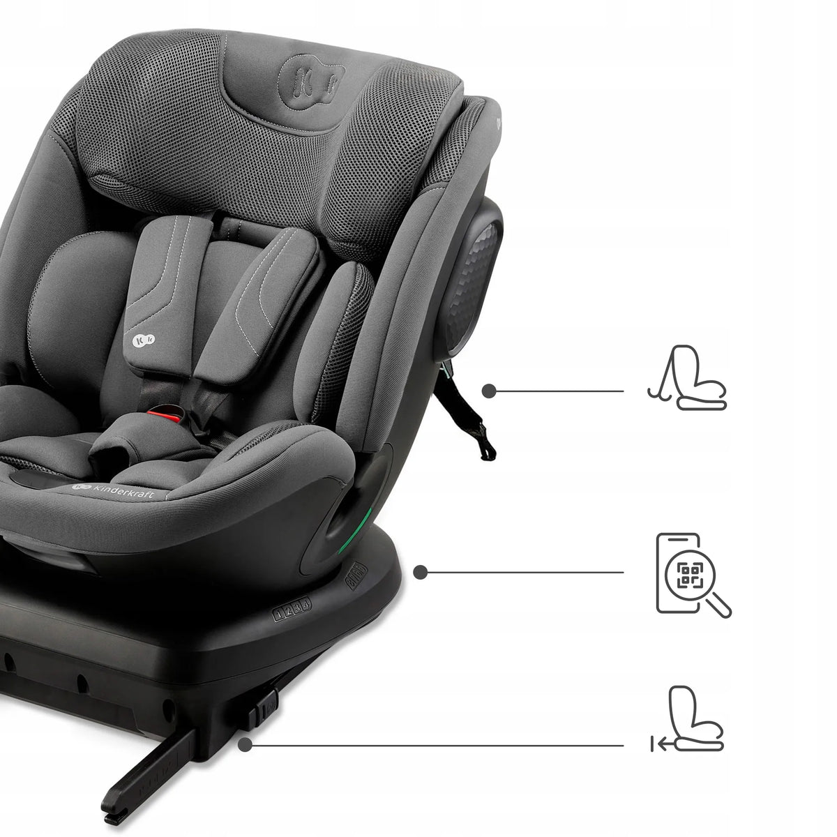 Automobilinė kėdutė besisukanti 40-150 cm 0-36 kg ISOFIX Kinderkraft XPEDITION 3