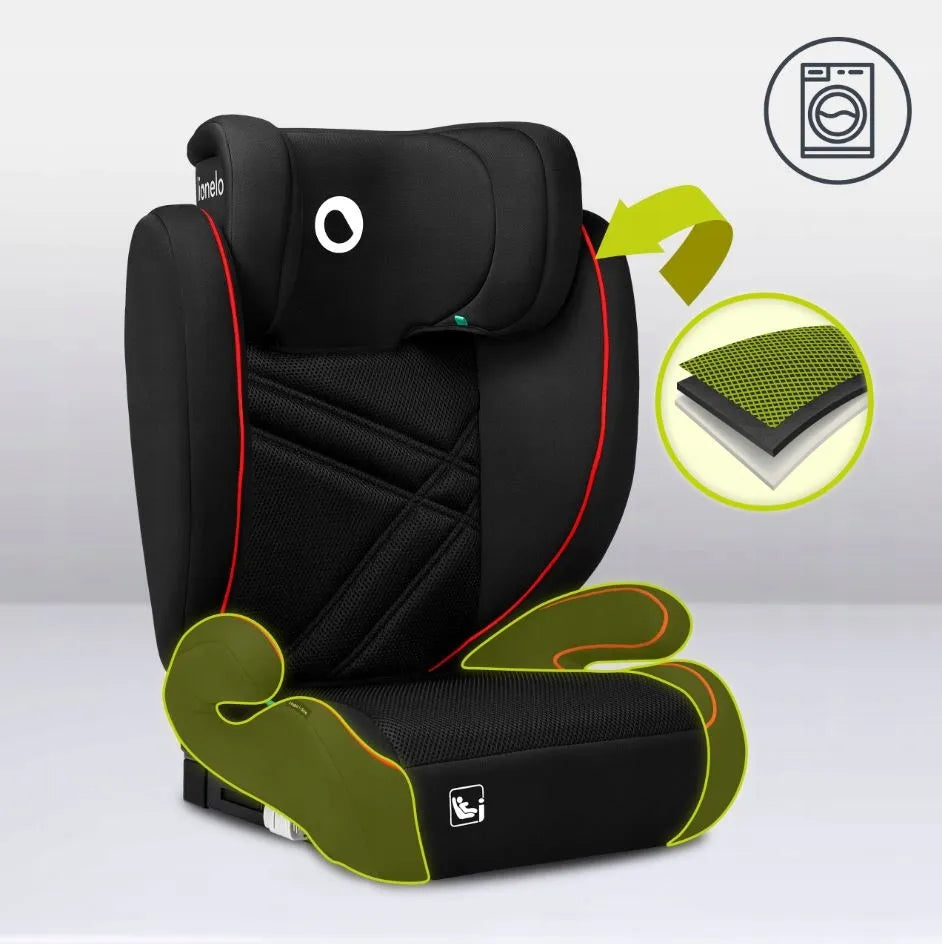 Automobilinė kėdutė LIONELO LO HUGO su pagrindu CE ISOFIX i-Size 100-150 cm