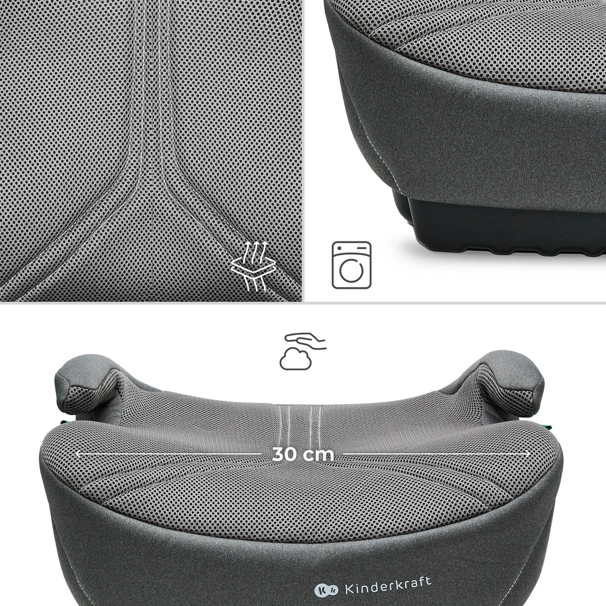 Automobilinė kėdutė-paaukštinimas Kinderkraft I-BOOST 2 PRO ISOFIX 125-150cm I-SIZE