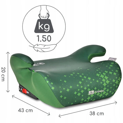 Automobilinė kėdutė-paaukštinimas Lorelli COSMOS, ISOFIX, i-Size, 125-150 cm, žalia