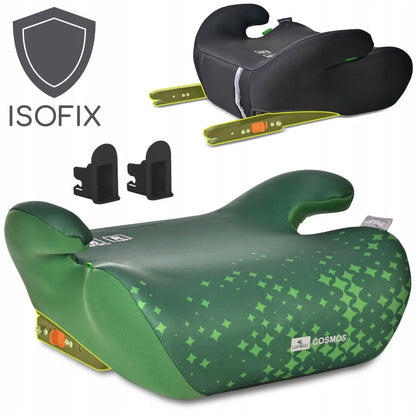 Automobilinė kėdutė-paaukštinimas Lorelli COSMOS, ISOFIX, i-Size, 125-150 cm, žalia