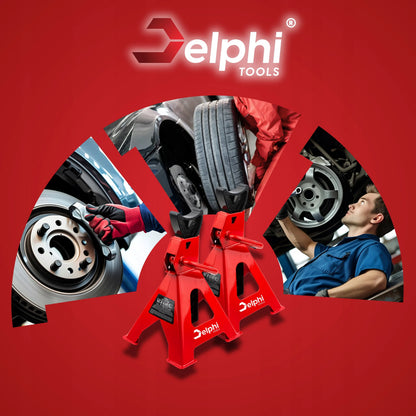 Automobiliniai dirbtuvių stovai Delphi tools 3T, reguliuojamos atramos, 2 vnt.