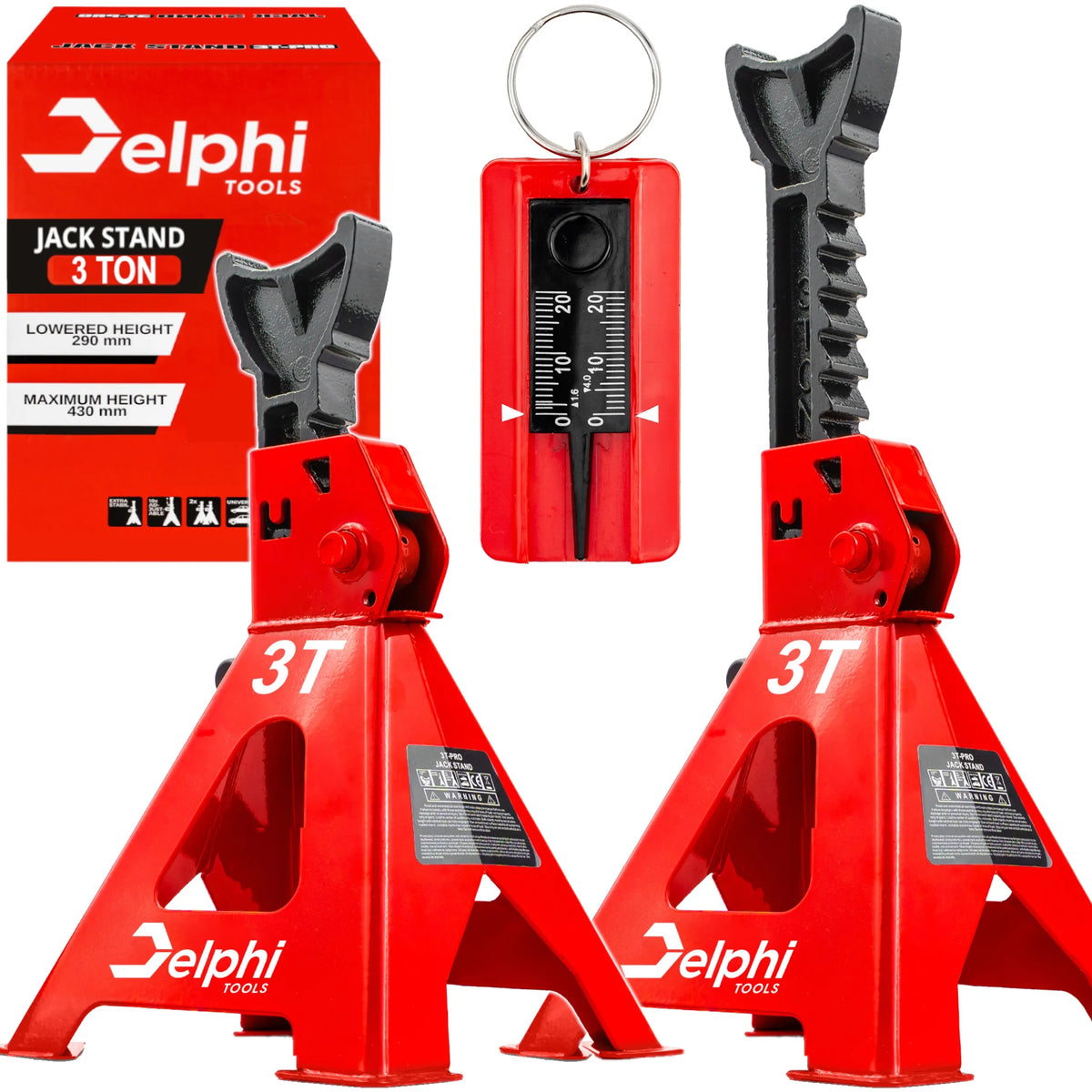 Automobiliniai dirbtuvių stovai Delphi tools 3T, reguliuojamos atramos, 2 vnt.