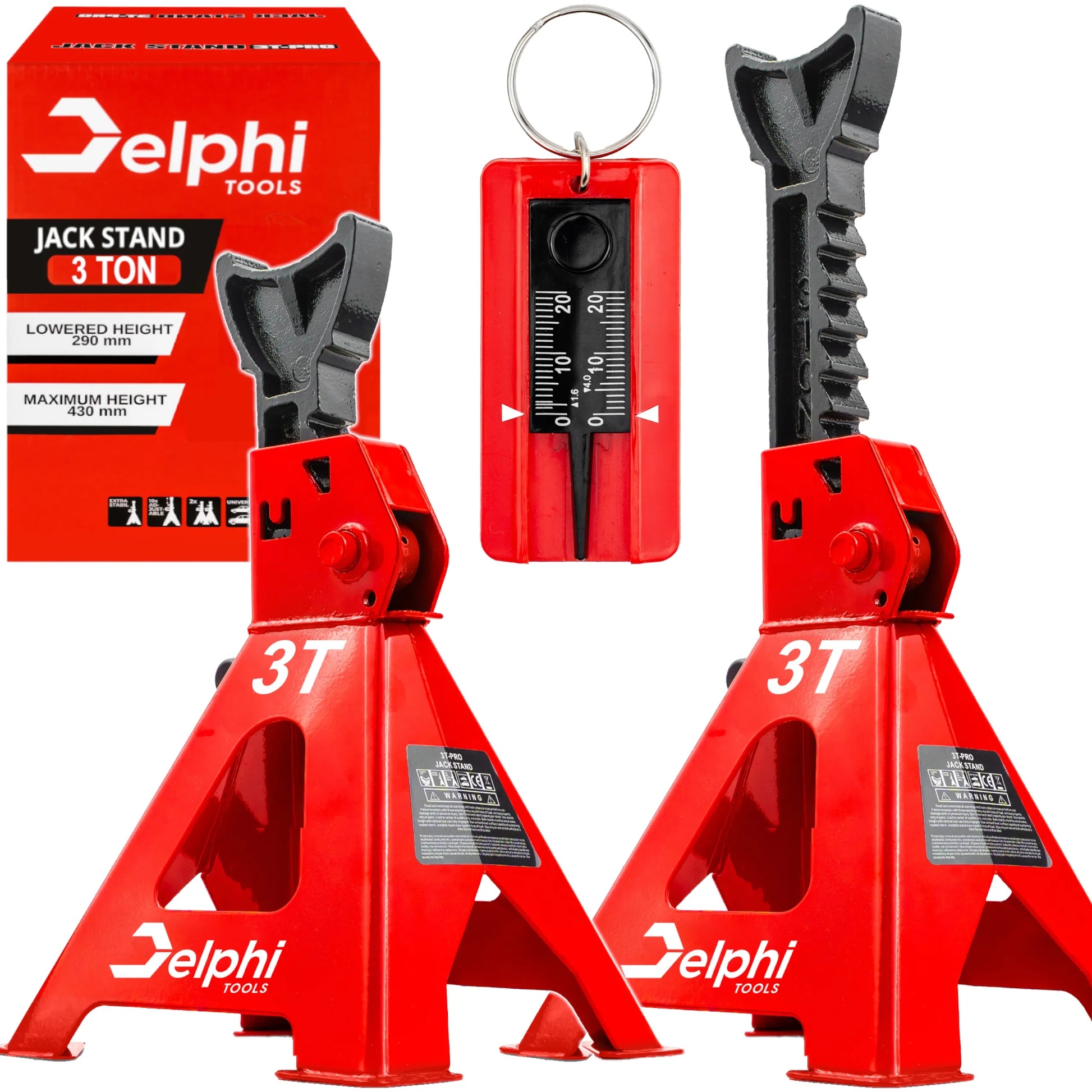 Automobiliniai dirbtuvių stovai Delphi tools 3T, reguliuojamos atramos, 2 vnt.