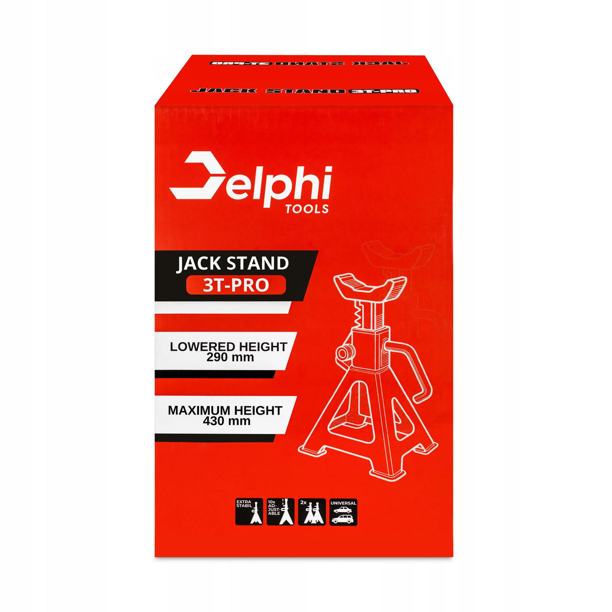 Automobiliniai dirbtuvių stovai Delphi tools 3T, reguliuojamos atramos, 2 vnt.