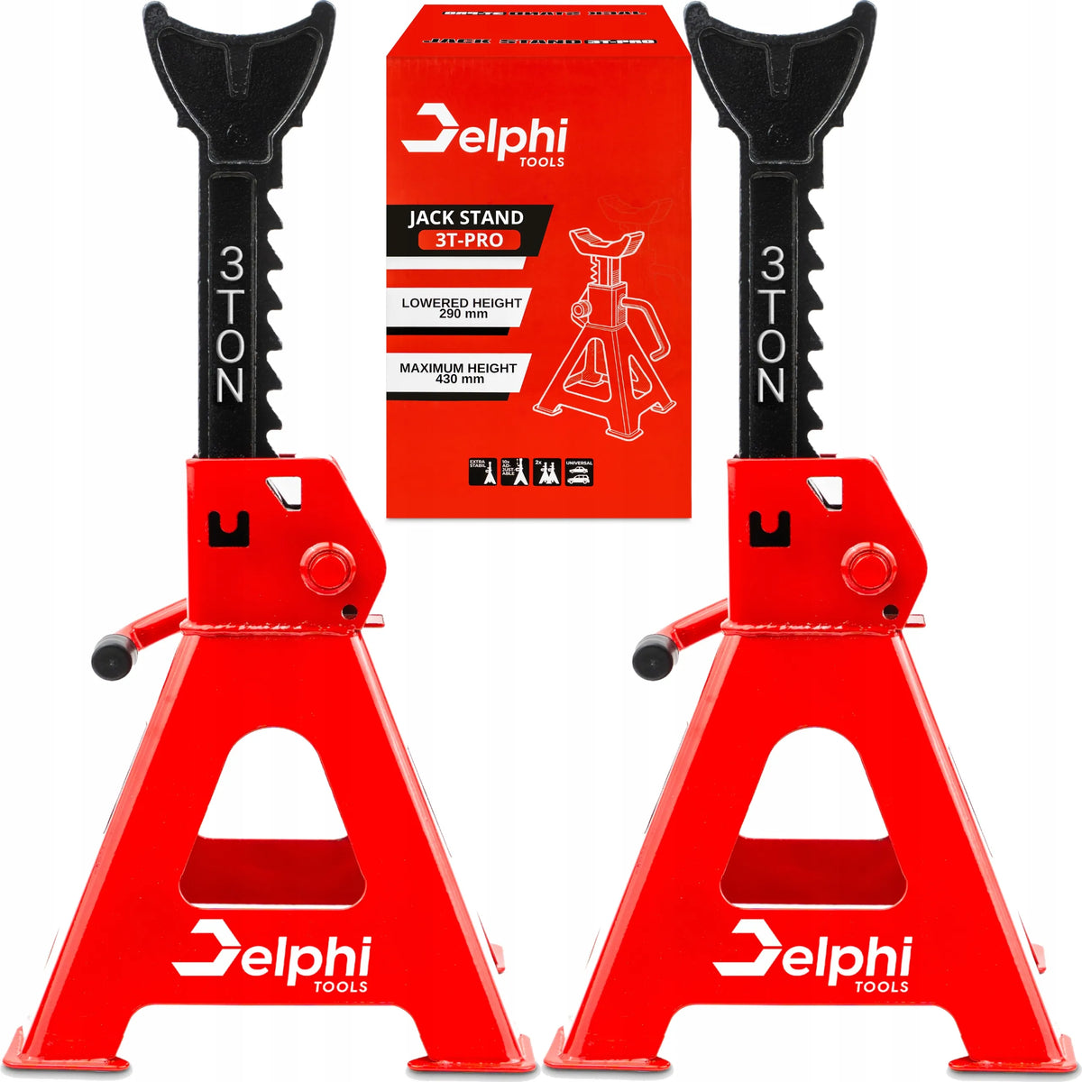 Automobiliniai dirbtuvių stovai Delphi tools 3T, reguliuojamos atramos, 2 vnt.