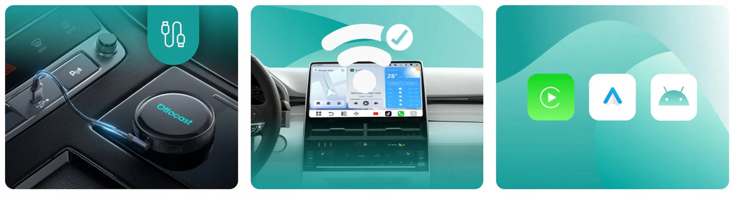 Automobilinis adapteris Ottocast OttoAiBox P3 Pro 8/128GB Android Auto Apple