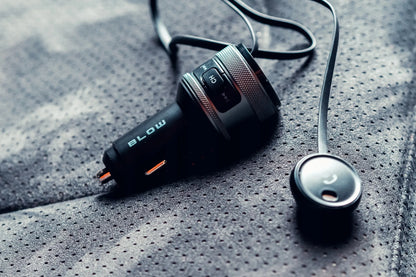 Automobilinis BLUETOOTH FM siųstuvas, įkroviklis ir laisvų rankų įranga su USB QC3.0