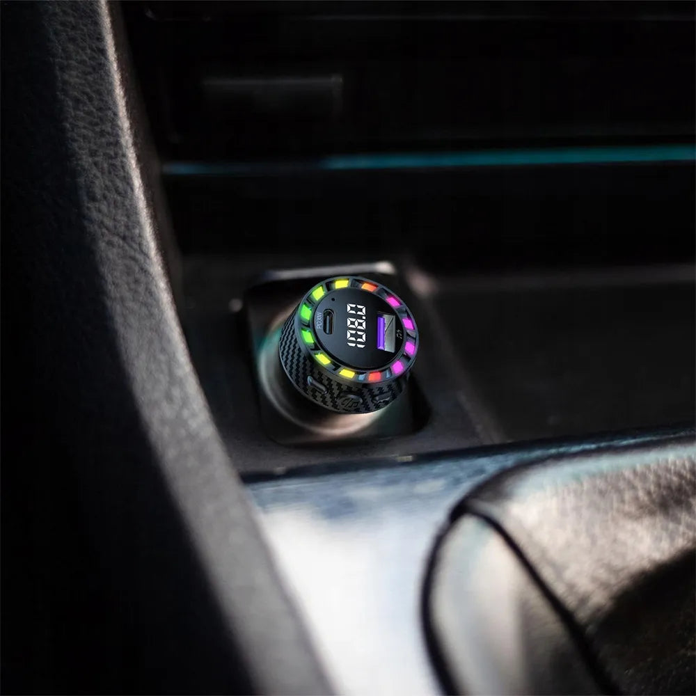 Automobilinis „Bluetooth“ FM siųstuvas, MP3 grotuvas, USB-C
